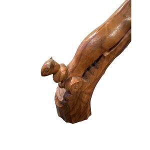 Vintage Wooden Squirrel Carved Nut Cracker Sheller